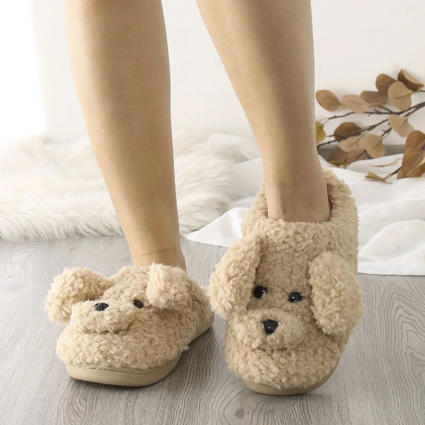Funki Findz | Shoes | Women's Fluffy Cartoon Dog Fur Slippers