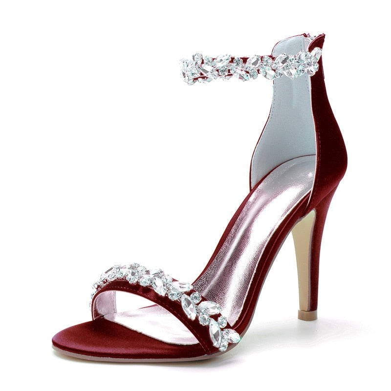 Funki Findz | Shoes | Women's Crystal Strap Satin Prom Stilettos