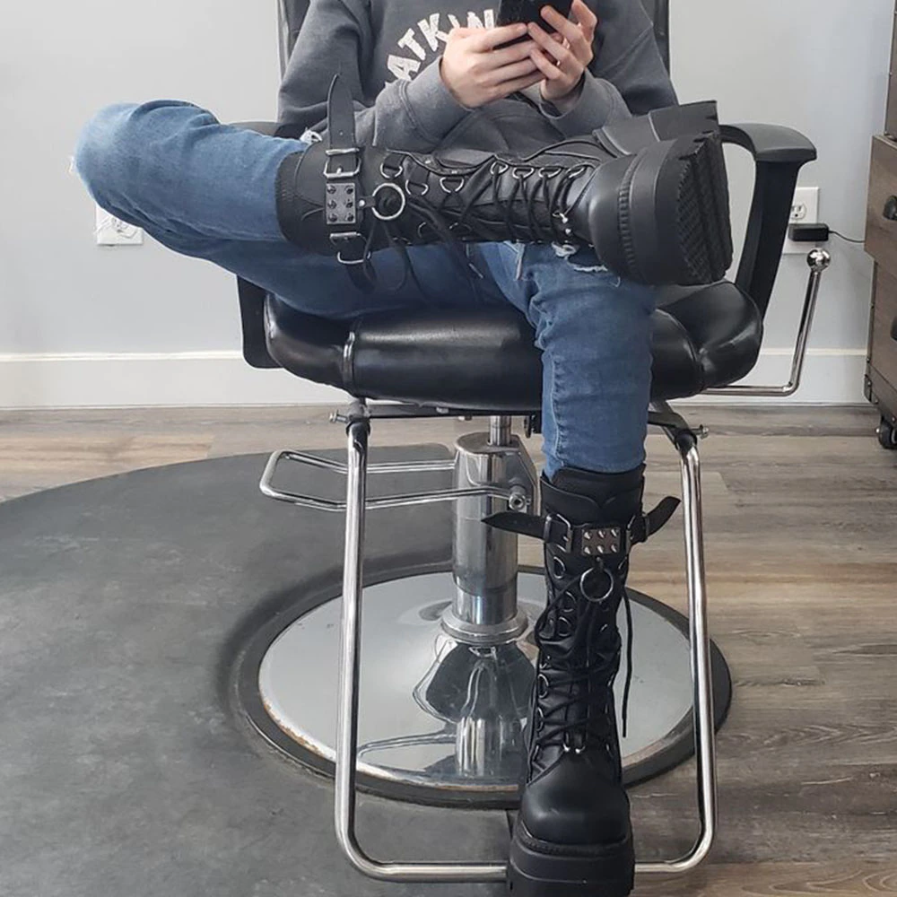 Funki Findz | Boots | Women's Punk High Platform Wedge Boots