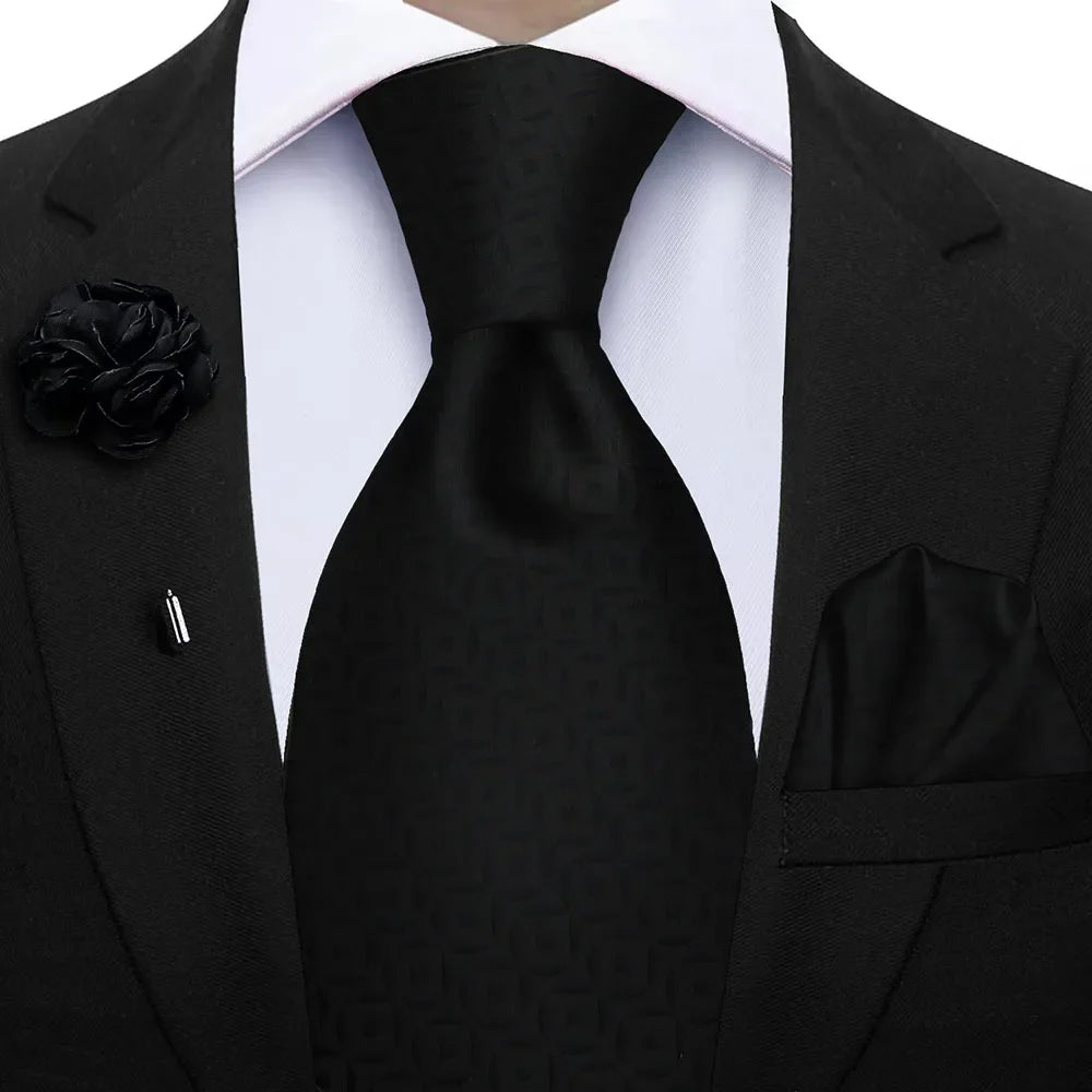Funki Findz | Neckties | Mens 3Pcs Tie Set | Tie Hanky Corsage