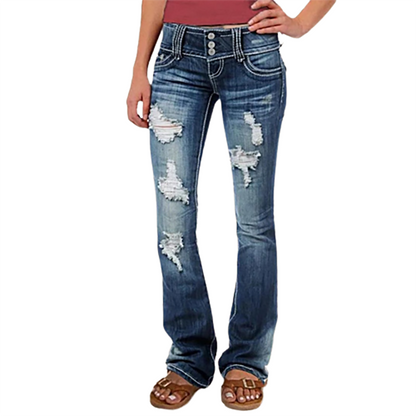 Funki Findz | Pants | Women's Ripped Low Rise Bootcut Jeans