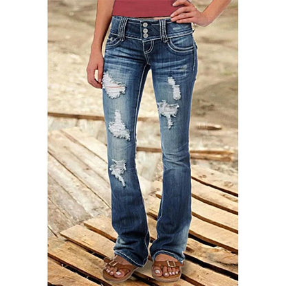 Funki Findz | Pants | Women's Ripped Low Rise Bootcut Jeans
