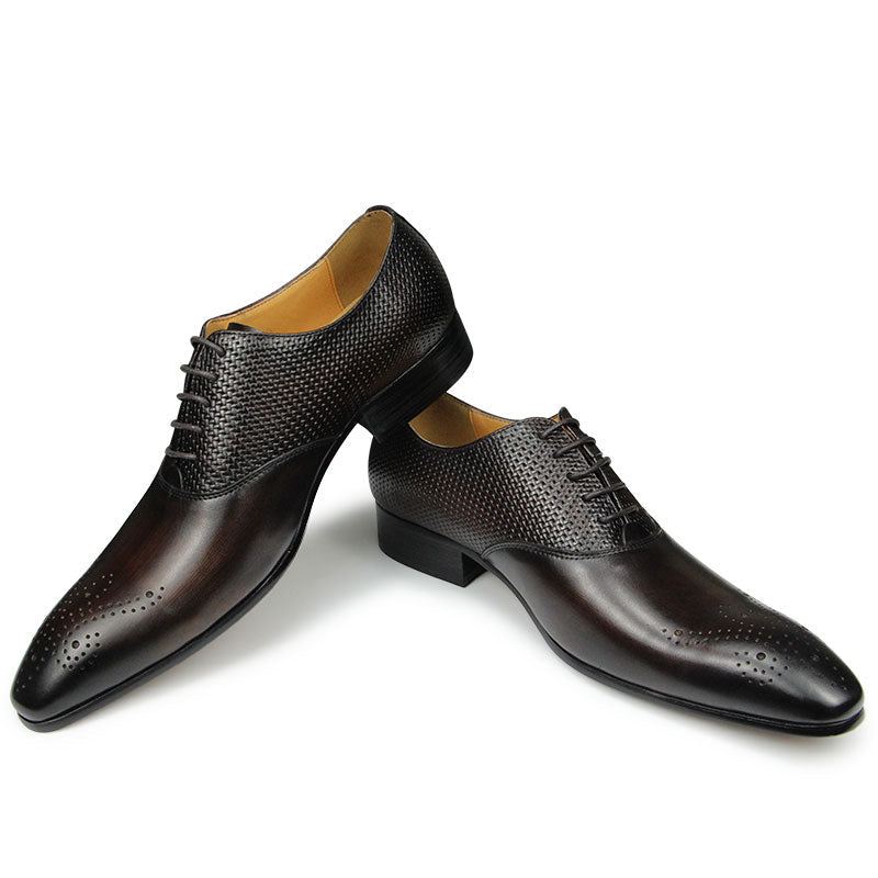 Funki Findz | Shoes | Men's Luxury Leather Brogue Dress Shoe
