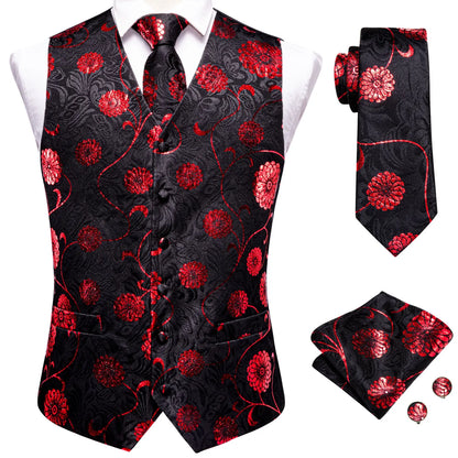 Funki Findz | Vests | Men's Formal 4 Pcs Silk Slim Waistcoat Sets