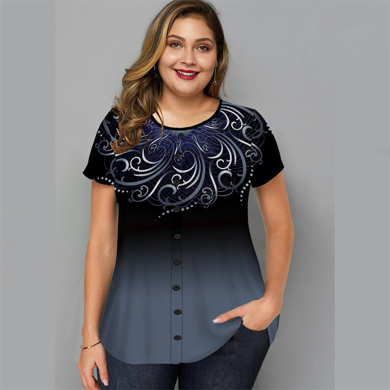 Funki Findz | Shirts | Women's Plus Ombre Top | Casual Summer