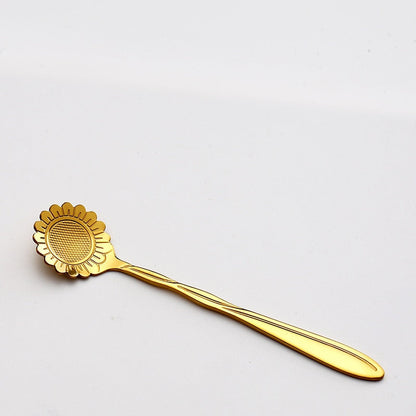 Funki Findz | Spoons | Vintage Gold Flower Coffee Spoons 8 Pcs