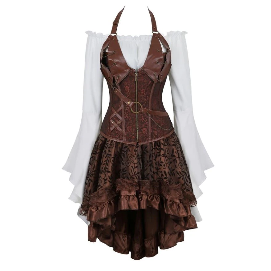 Funki Findz | Dresses | Women's Steampunk Top Corset Skirt Set