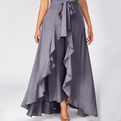 Funki Findz | Skirts | Women's Elegant Long Ruffled Skirt Pants