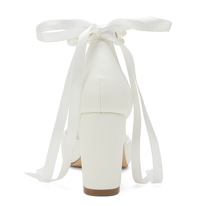 Funki Findz | Shoes | Women's Satin and Pearl Wedding Shoes