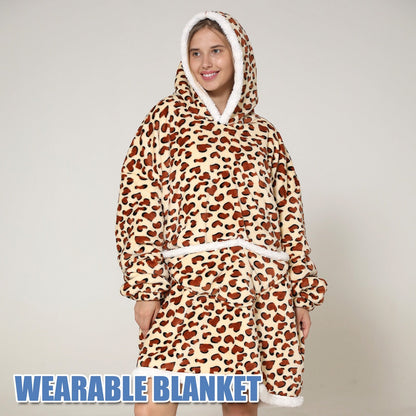 Funki Findz | Oodies | Unisex Soft Animal Print Hoodie Blanket
