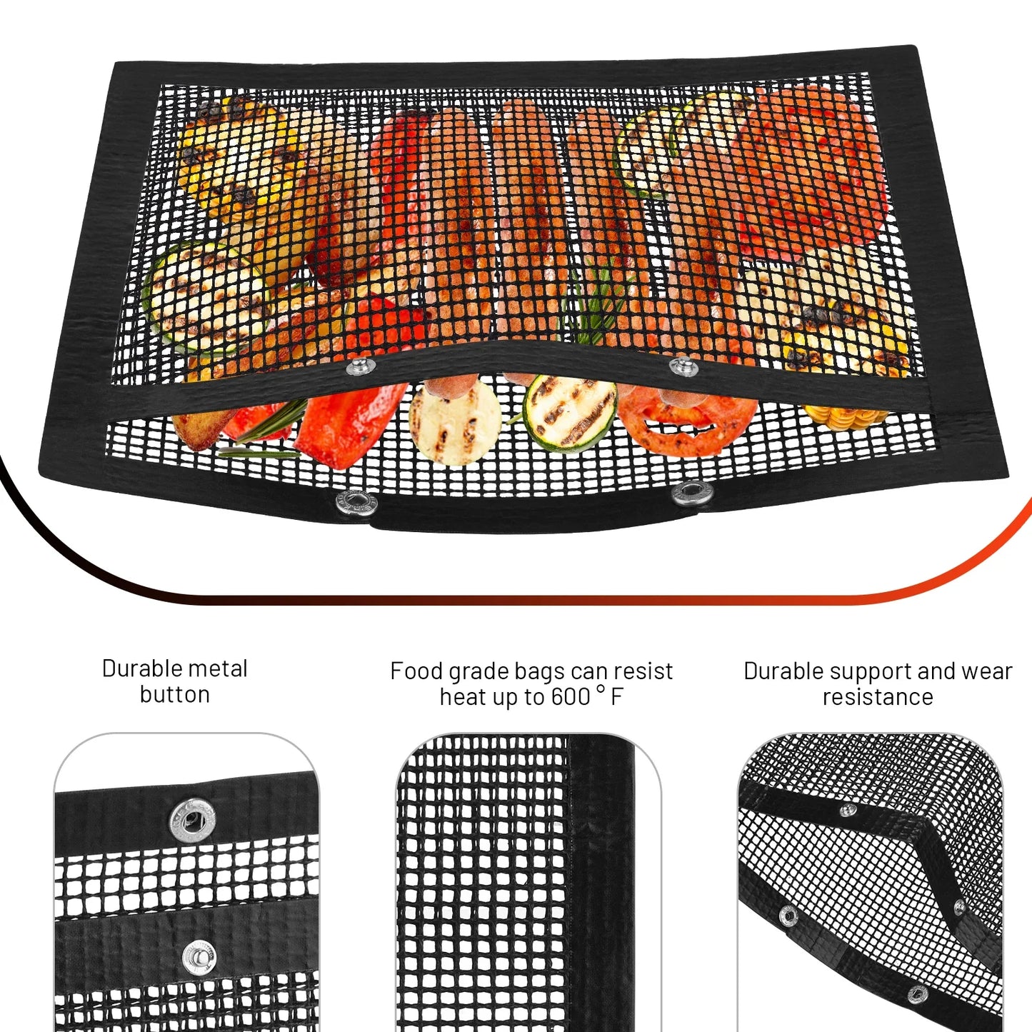 Funki Findz | Grill Bags | Non-Stick BBQ Grill Mesh Cooking Bags