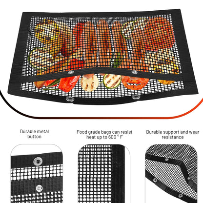 Funki Findz | Grill Bags | Non-Stick BBQ Grill Mesh Cooking Bags