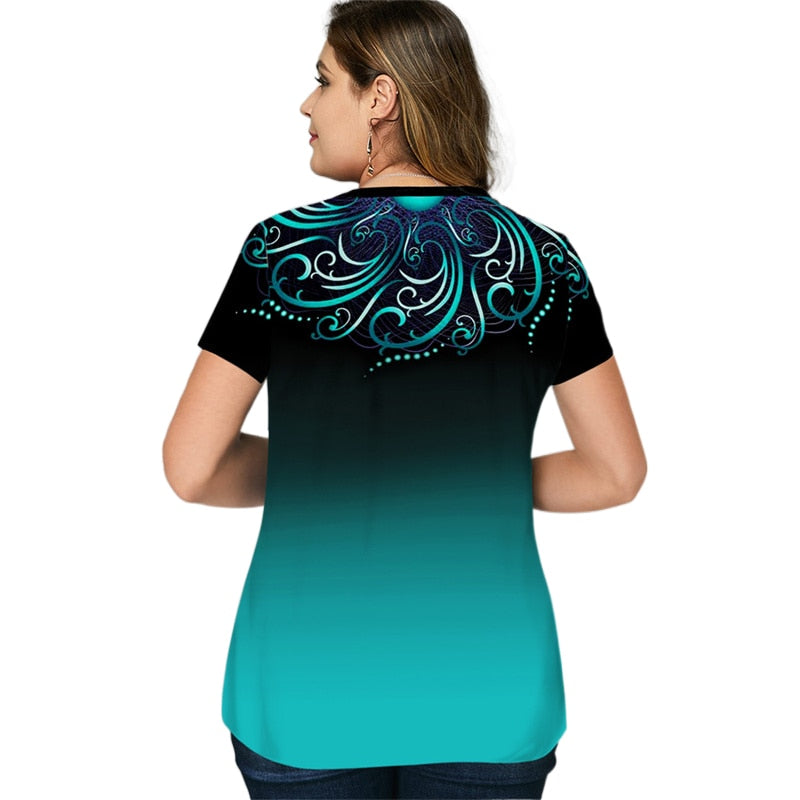 Funki Findz | Shirts | Women's Plus Ombre Top | Casual Summer