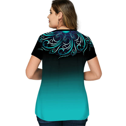 Funki Findz | Shirts | Women's Plus Ombre Top | Casual Summer