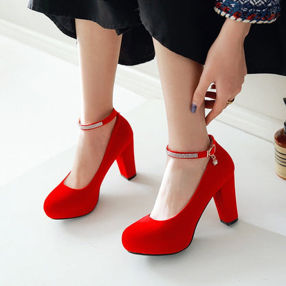 Funki Findz | Shoes | Women's Velvet Flock Platform Mary Janes
