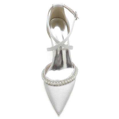 Funki Findz | Shoes | Women's Satin Pearl Bridal Evening Shoes