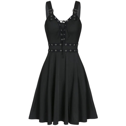 Funki Findz | Dresses | Women's Gothic Lace Up Mini Dress