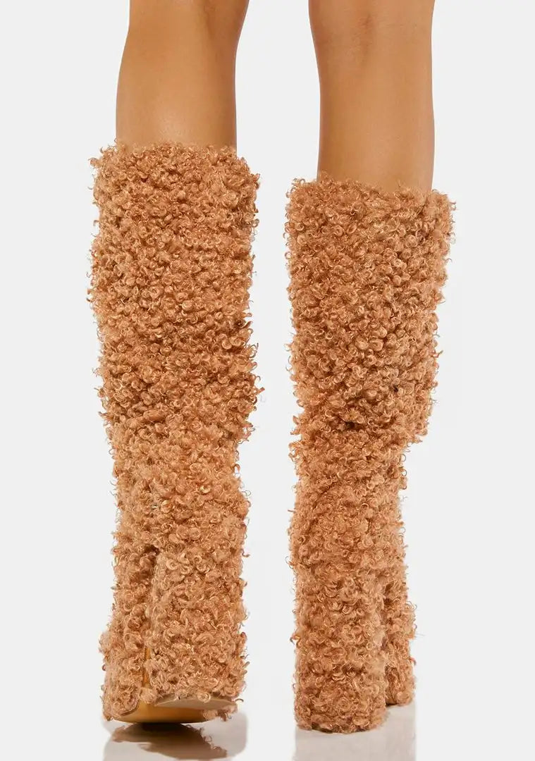 Funki Findz | Boots | Women's Knee-High Fuzzy Platform Boots
