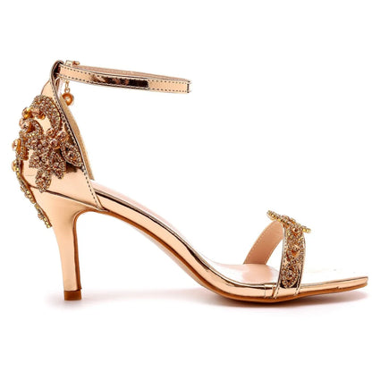 Funki Findz | Shoes | Women's Bridal Beaded Low Heel Sandals