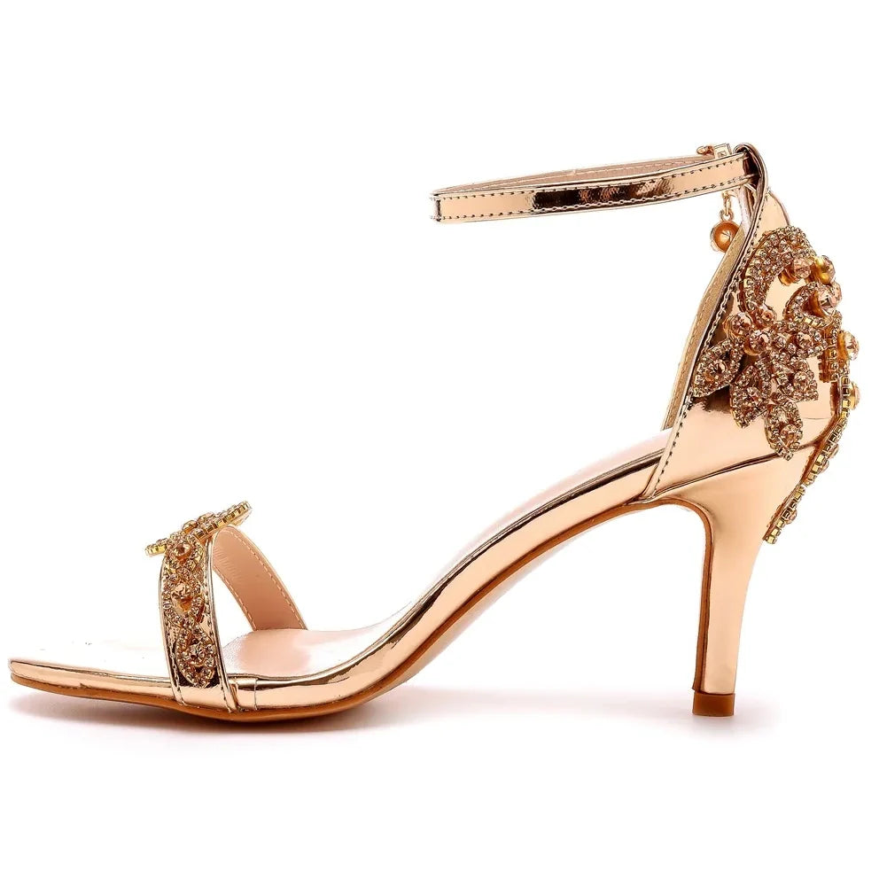 Funki Findz | Shoes | Women's Bridal Beaded Low Heel Sandals