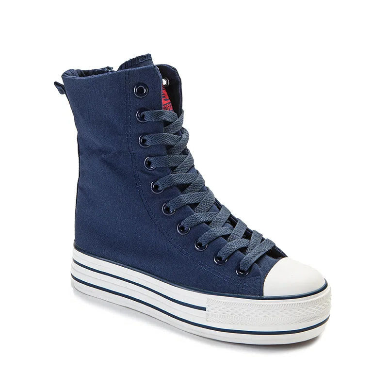 Funki Findz | Boots | Women's High-top Side Zip Canvas Sneaker
