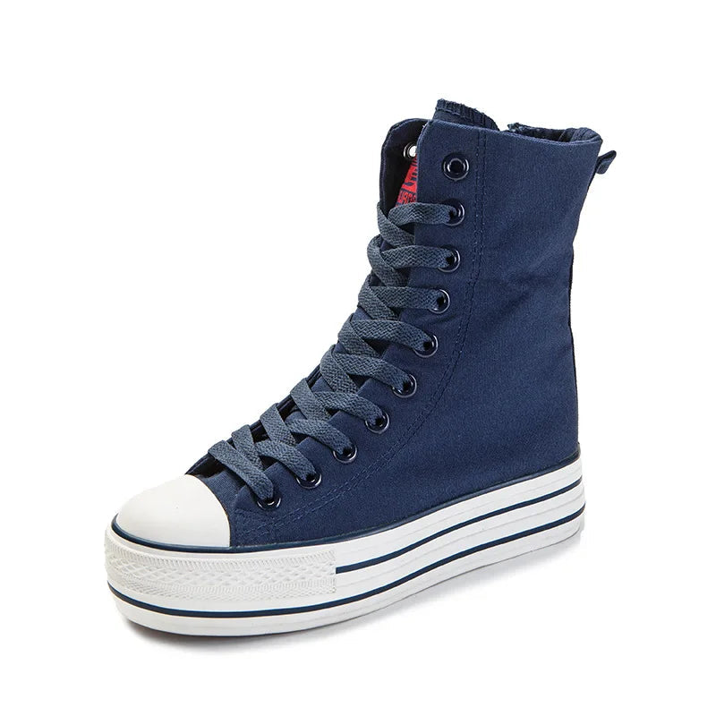 Funki Findz | Boots | Women's High-top Side Zip Canvas Sneaker