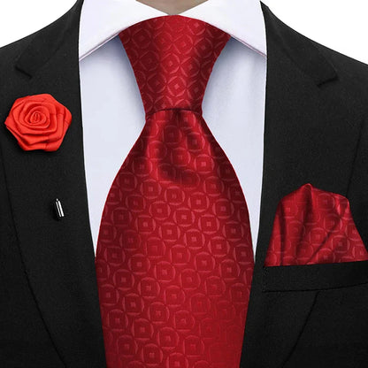 Funki Findz | Neckties | Mens 3Pcs Tie Set | Tie Hanky Corsage