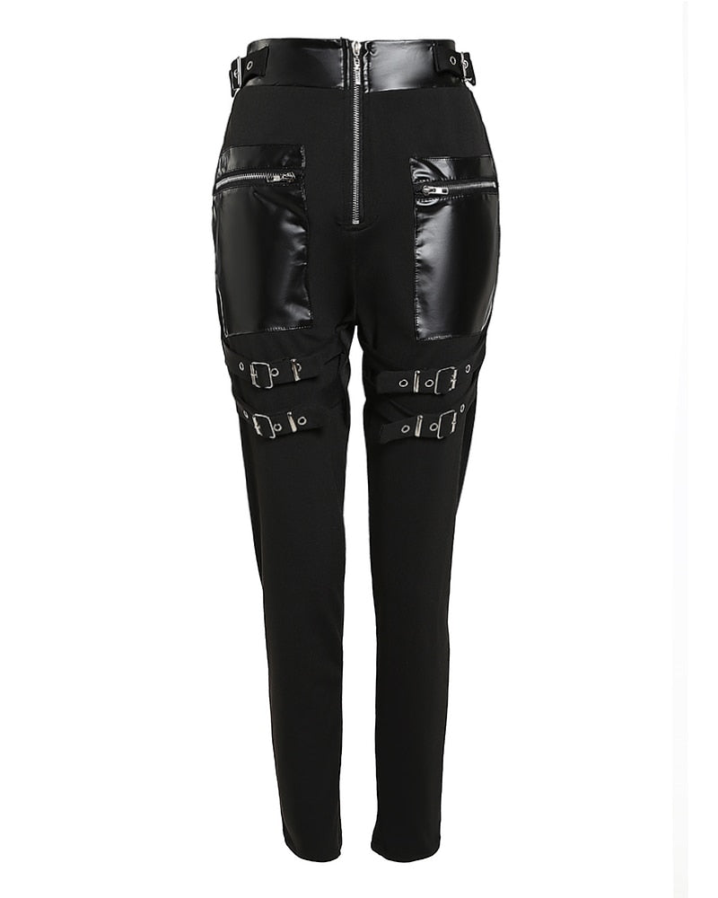 Funki Findz | Pants | Women's Gothic Punk Buckle Strap Pants