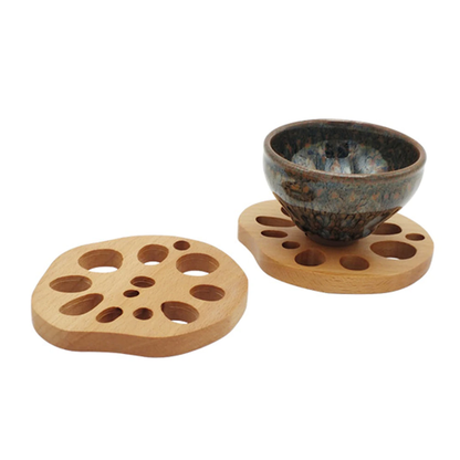 Funki Findz | Coasters | Natural Lotus Root Wood Drink Mats 6 Pcs