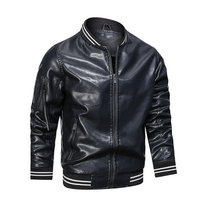 Funki Findz | Jackets | Men's Casual PU Leather Racer Jacket