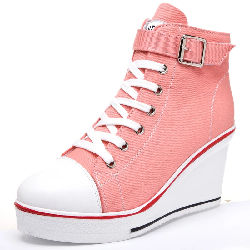 Funki Findz | Boots | Women's High Top Platform Wedge Sneaker
