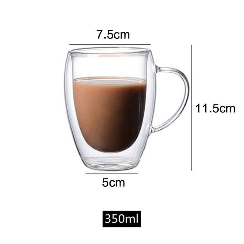 Funki Findz | Cups | Glass Double Wall Borosilicate Mug 2/3/4