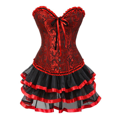 Funki Findz | Dresses | Women's Victorian Corset Dress 2Pcs Set