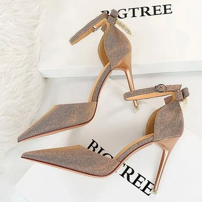 Funki Findz | Shoes | Women's Glitter Bow Knot Strappy Heels