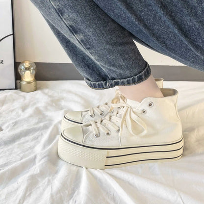 Funki Findz | Boots | Women Canvas LaceUp Thick Sole Sneaker