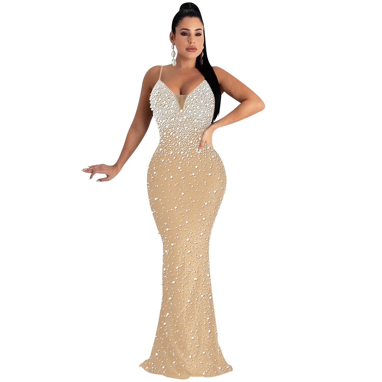 Funki Findz | Dresses | Women's Beaded Pearl Bodycon Dress