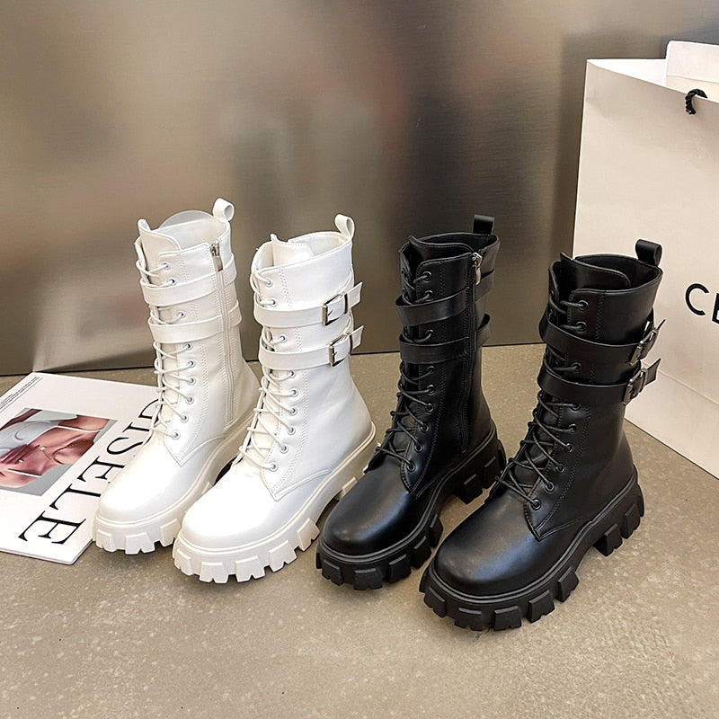 Funki Findz | Boots | Women's Chunky Motorcycle Punk Boots