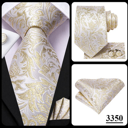 Funki Findz | Neckties | Men's Champagne Gold Silk Tie 3Pcs Set