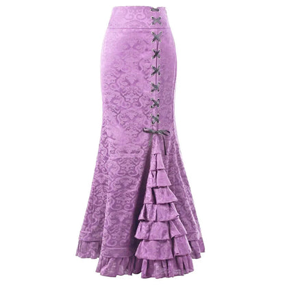 Funki Findz | Skirts | Women's Gothic Vintage Ruffled Long Skirts