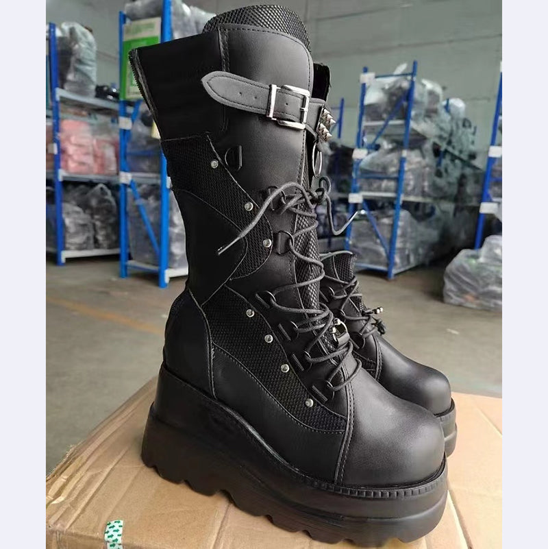 Funki Findz | Boots | Women's Punk High Platform Wedge Boots