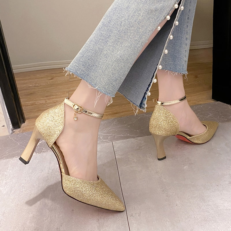 Funki Findz | Shoes | Women's Sparkly Gold Silver Bridal Heels