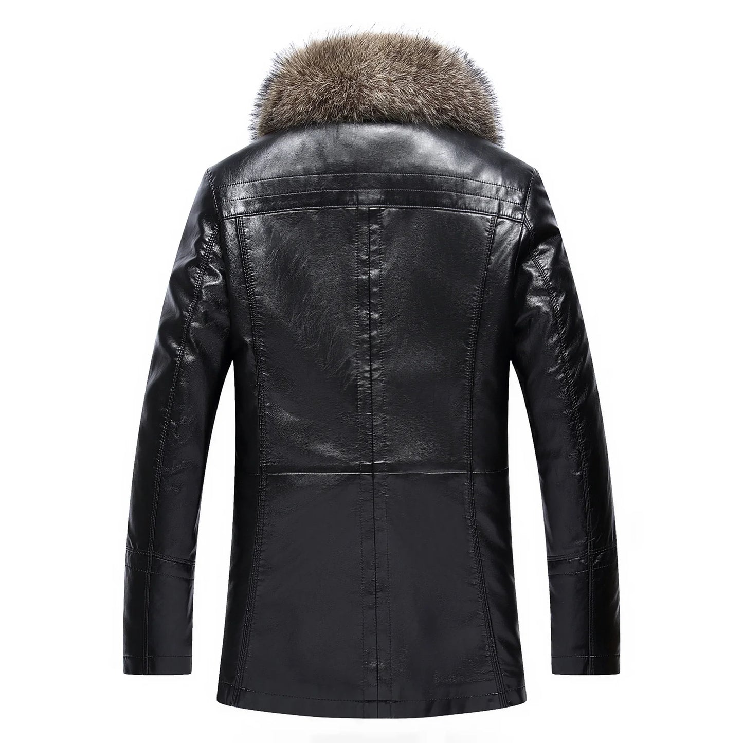 Funki Findz | Jackets | Men's Real Leather Warm Fur Collar Coat