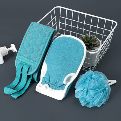 Funki Findz | Back Scrubber | Loofah Sponge Bath Brush Set 3Pc