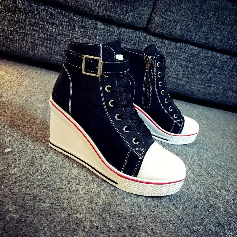 Funki Findz | Boots | Women's High Top Platform Wedge Sneaker