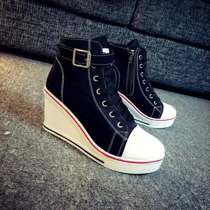 Funki Findz | Boots | Women's High Top Platform Wedge Sneaker