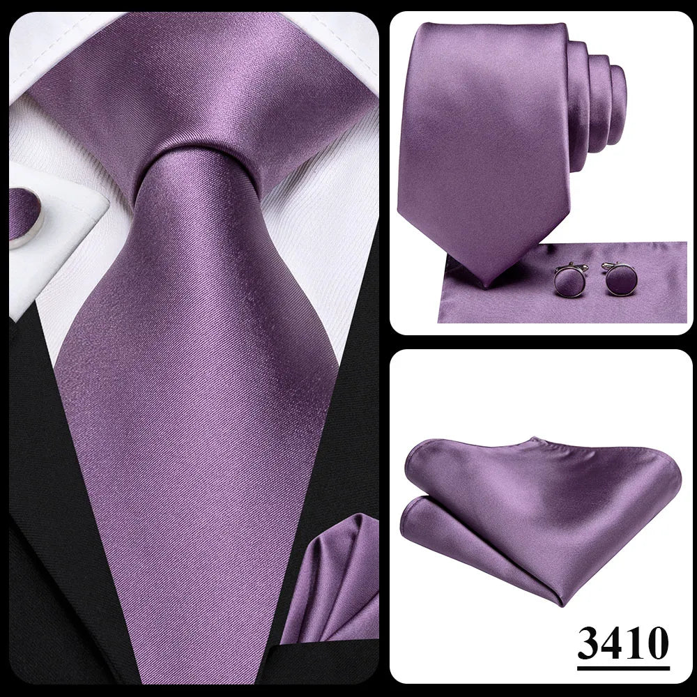 Funki Findz | Neckties | Men's Purple Silk Wedding 3Pcs Tie Set