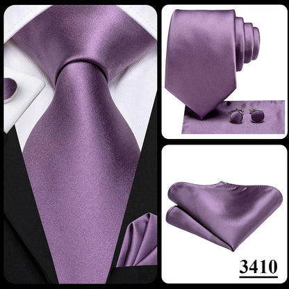 Funki Findz | Neckties | Men's Purple Silk Wedding 3Pcs Tie Set