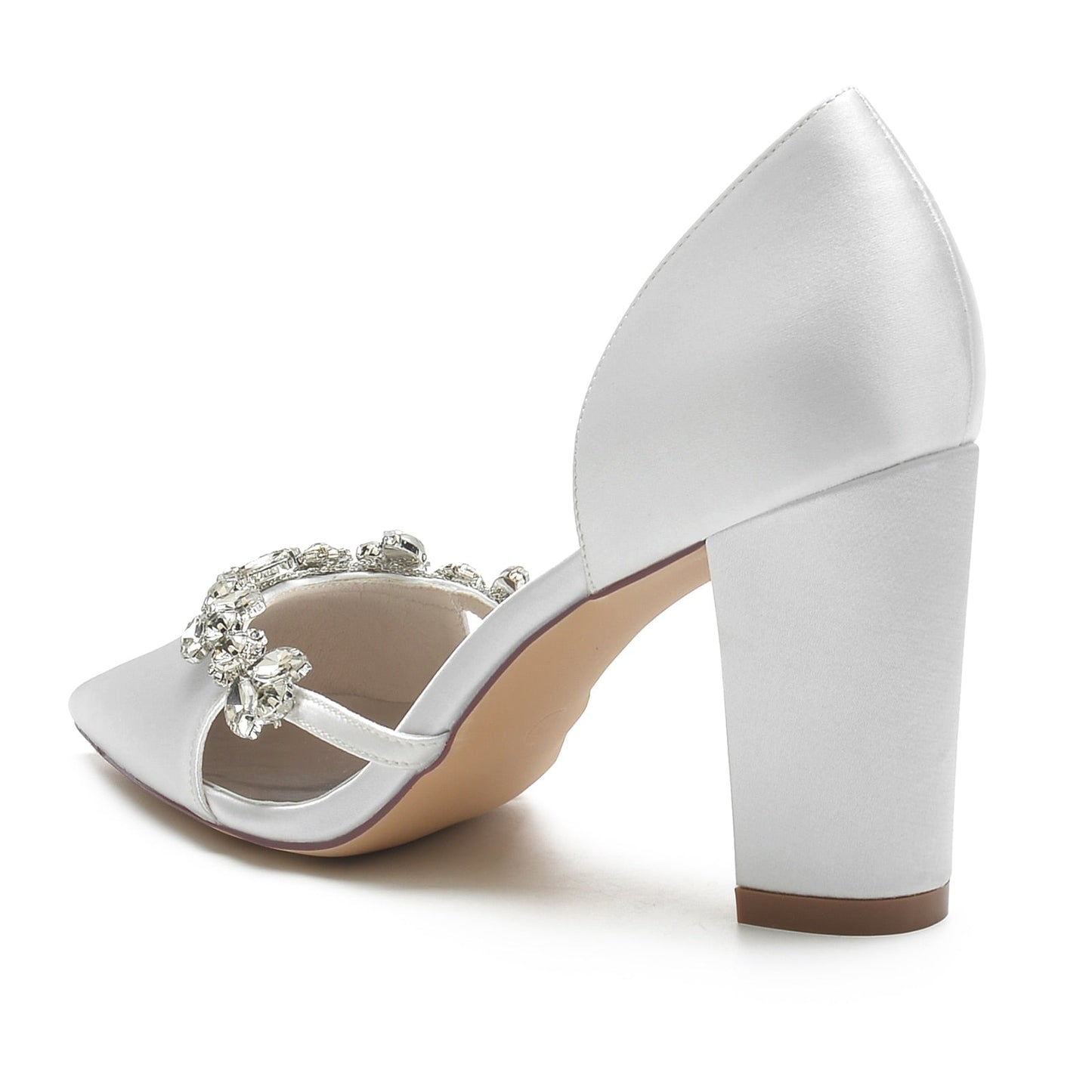 Funki Findz | Shoes | Women's Satin Crystal Block Bridal Shoes
