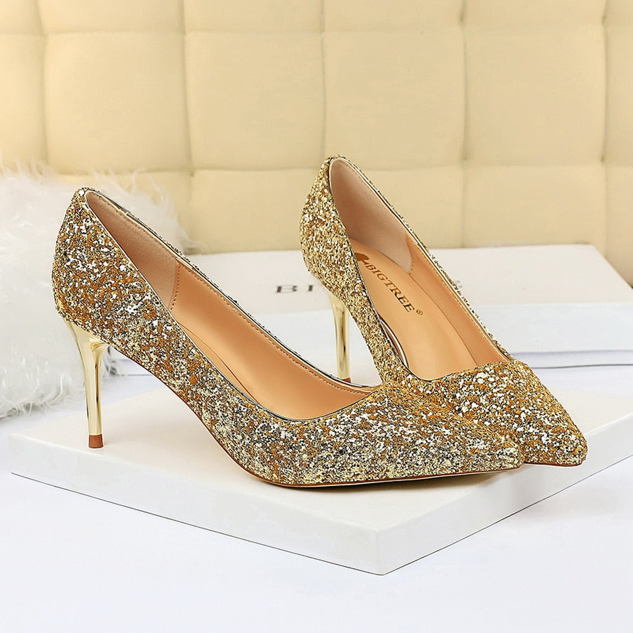Funki Findz | Shoes | Women's High Heel Glitter Prom Pumps