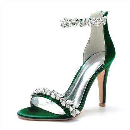 Funki Findz | Shoes | Women's Crystal Strap Satin Prom Stilettos